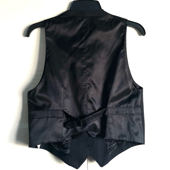 Zara Pinstripe Poly Wool Blend Vest Size M EUC - Picture 5 of 13